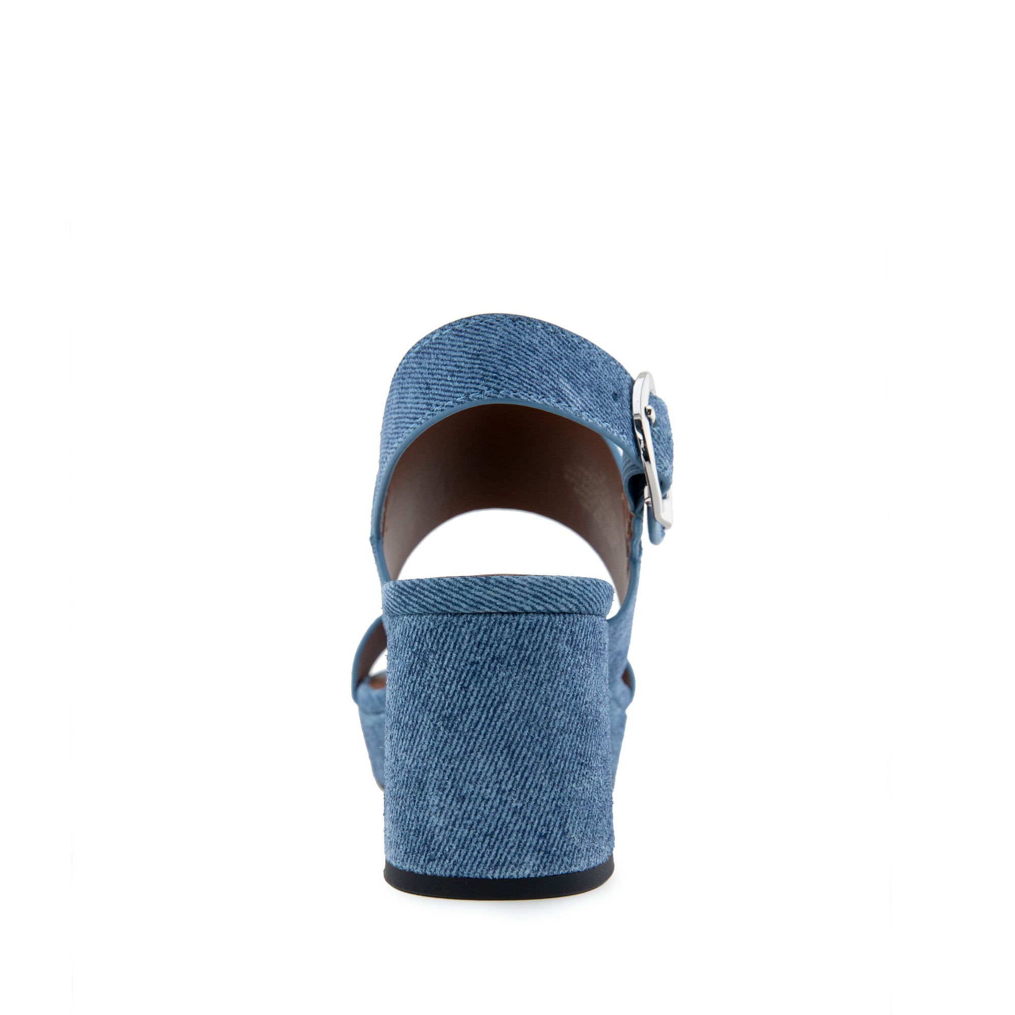 Camera Sandal Platform | Blue Denim Suede