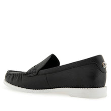 Sienna Tailored Loafer | Black Pebbled Leather