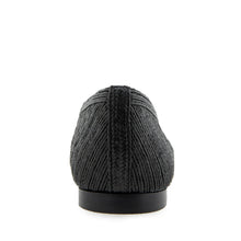 Arnoraff Dress Flat | Black Embroidered Raffia