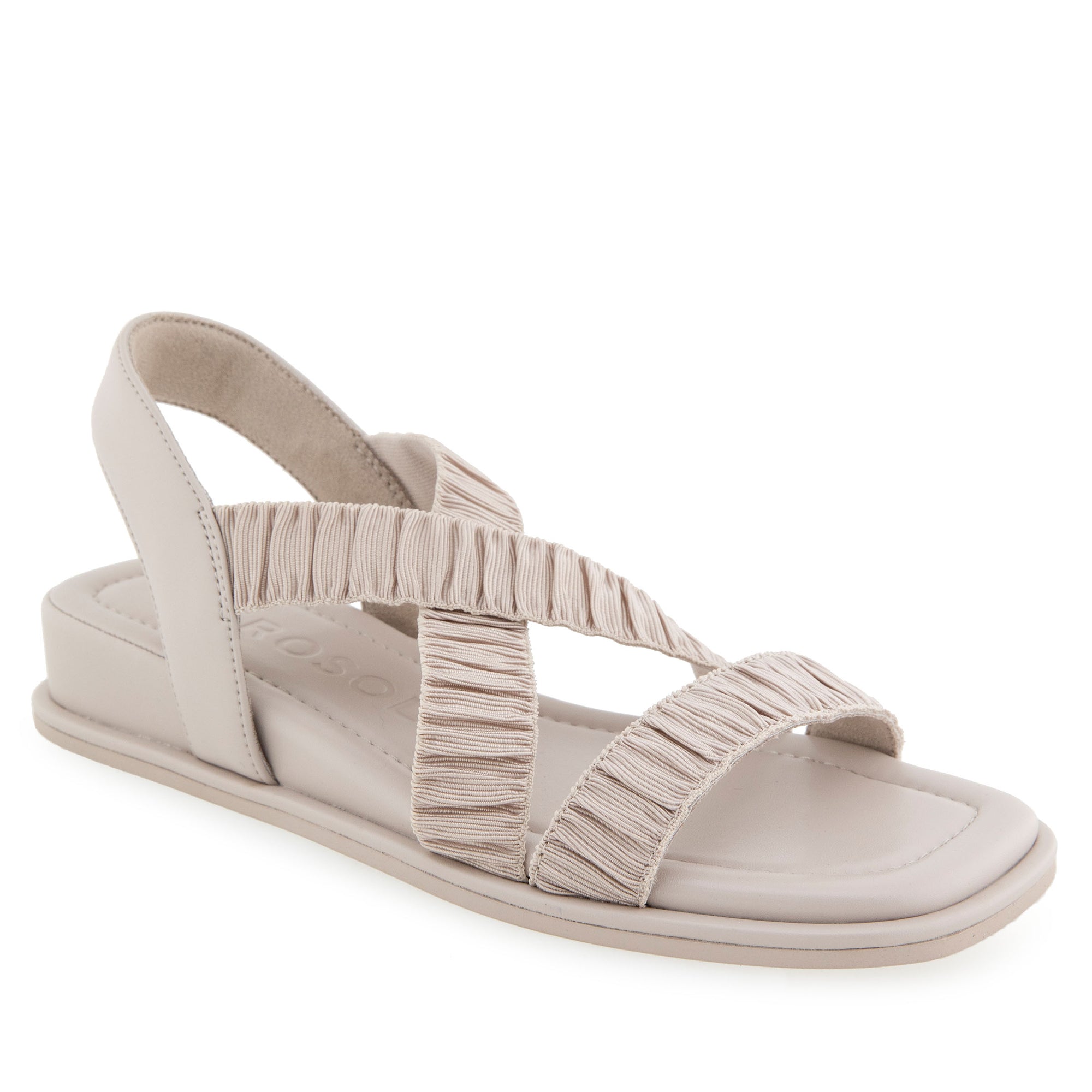 Bora Sandal Wedge | Stone Rouched Elastic Fabric