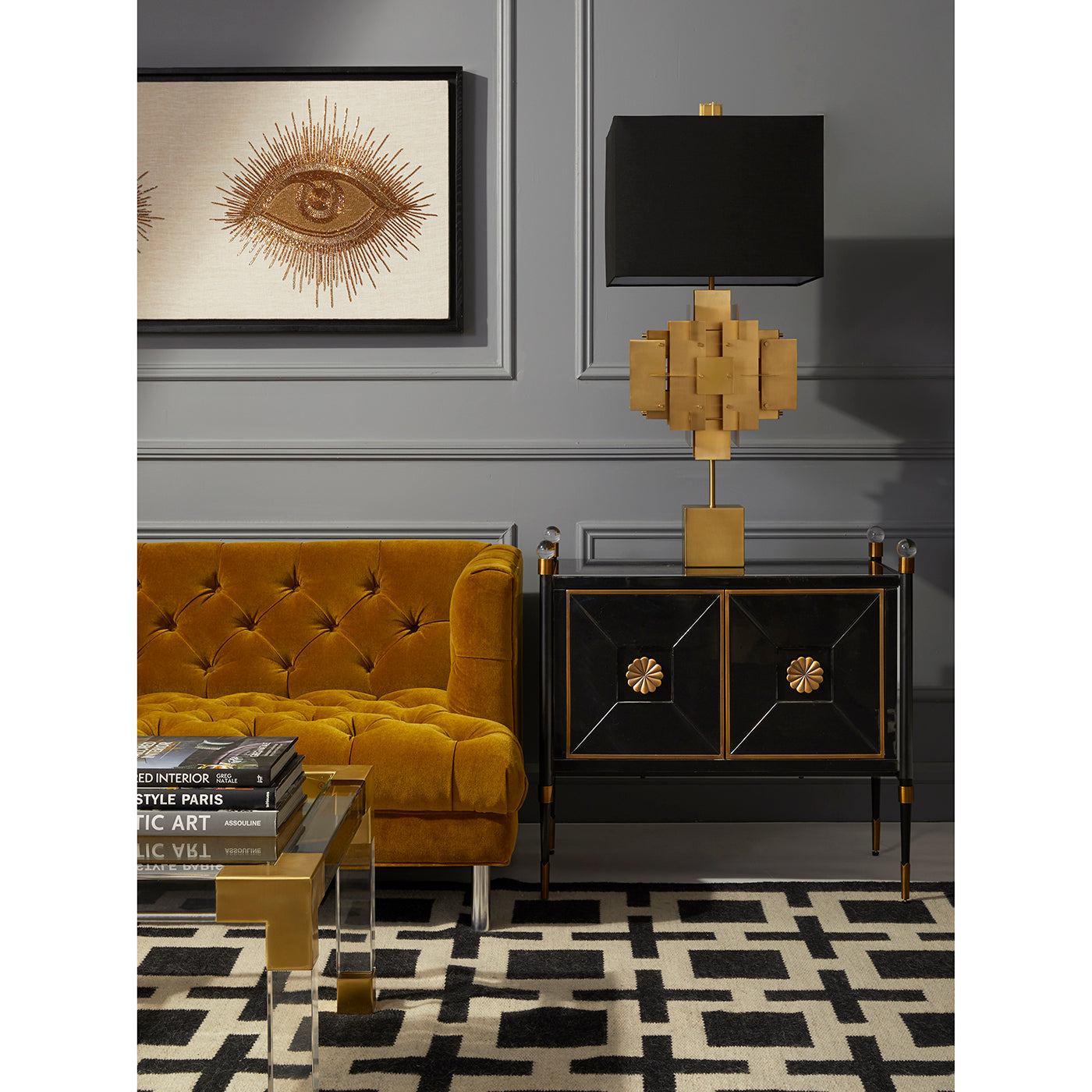 Puzzle Table Lamp | Black/Gold