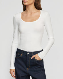 Renee | Rosa Ribbed Scoop-Neck Tee in Size Small 