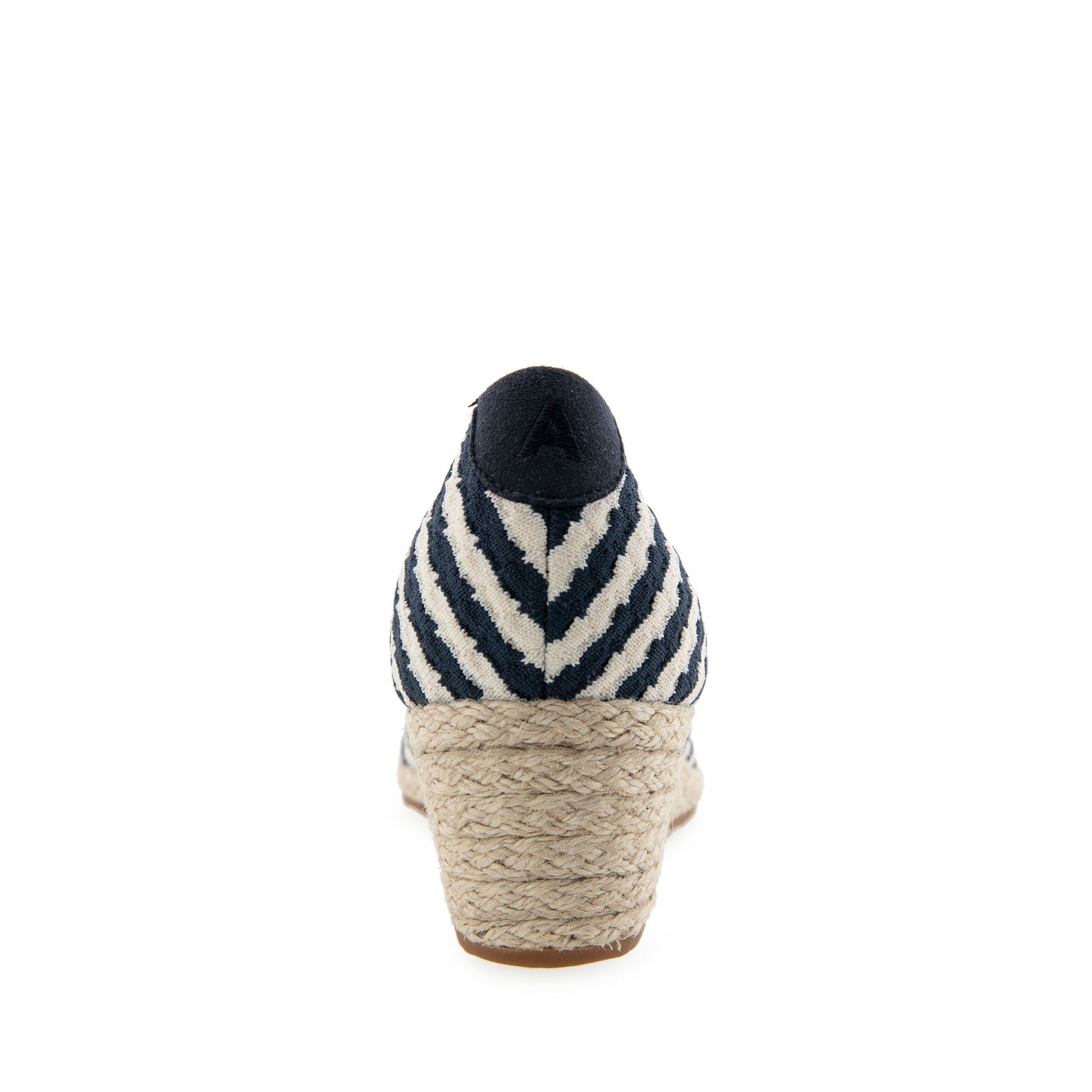 Roma Dress Wedge | Eggnog/Navy Stripe Textured Fabric