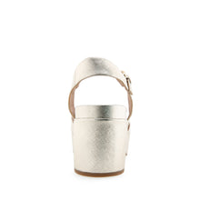 Chabella Sandal Dress Platform | Gold Metallic Textured Faux Leather