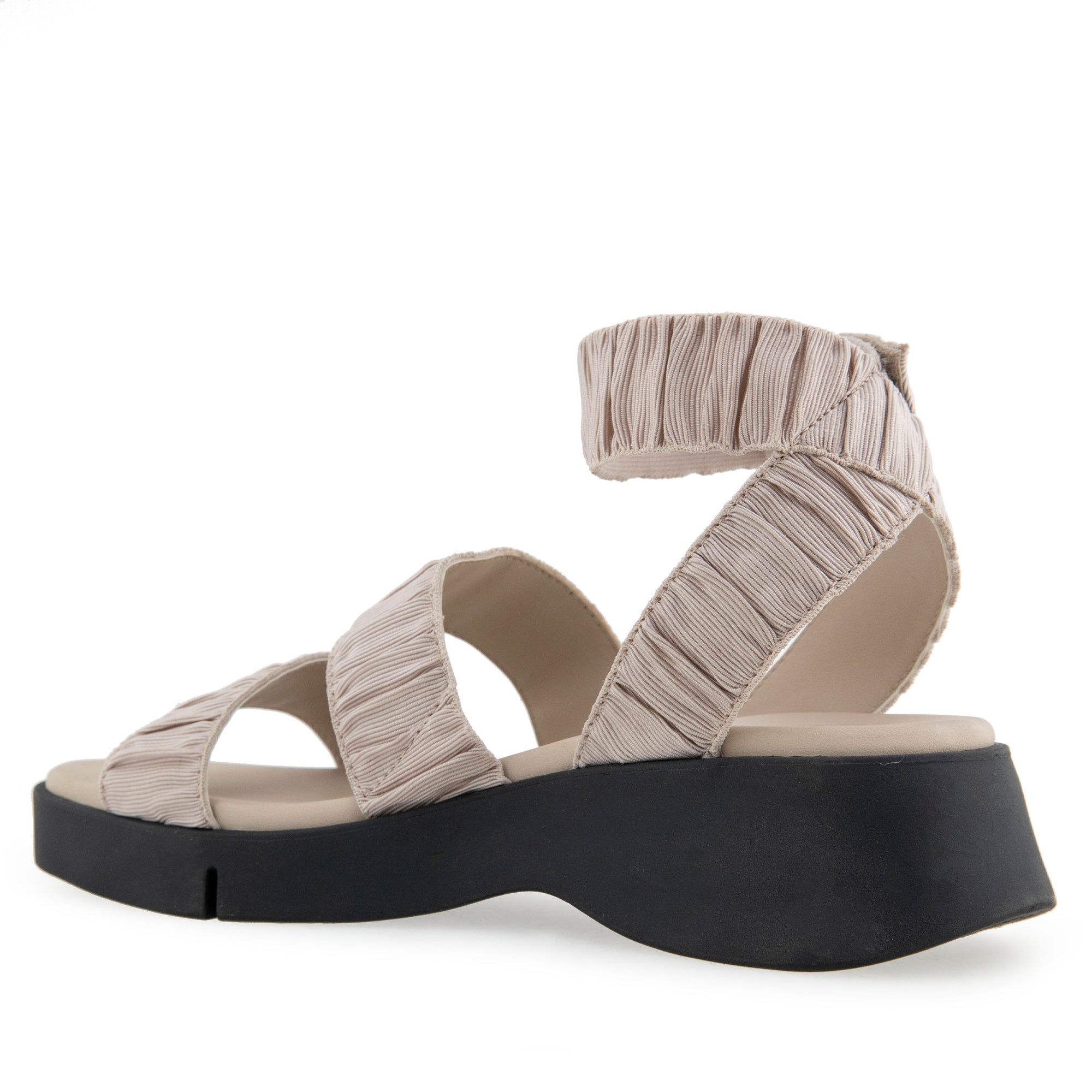 Fiona Sandal Sport | Stone Rouched Elastic Fabric