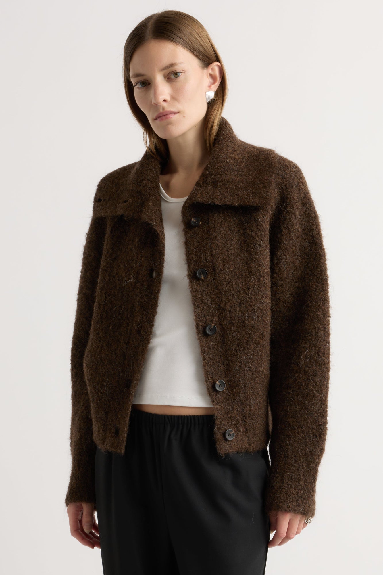 Marije | Sacha Fuzzy Alpaca-Wool Cardigan in Size Small