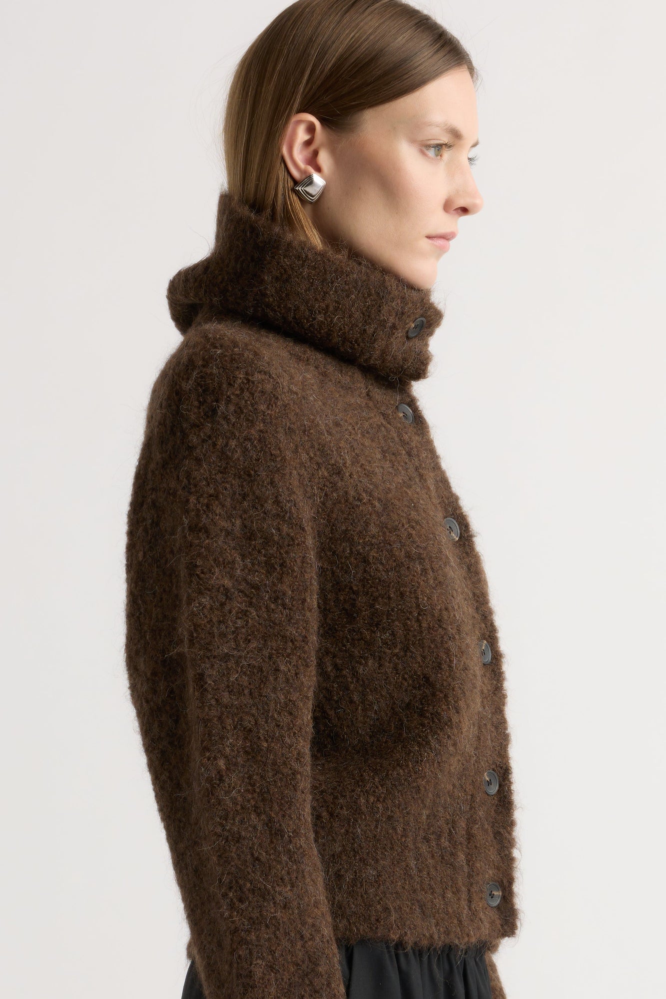 Marije | Sacha Fuzzy Alpaca-Wool Cardigan in Size Small