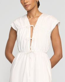 Vanessa | Shreya Tie-Front Organic Cotton Dress in Size Small