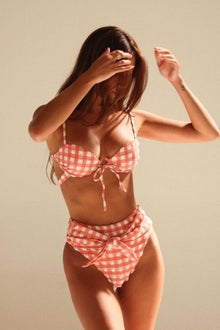 Elany Bikini Top | Shrimp Gingham