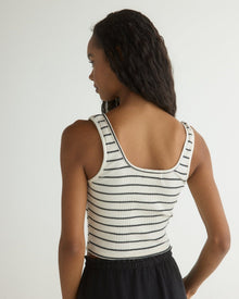 Sleeveless Square Neck Top | Cannes Stripe