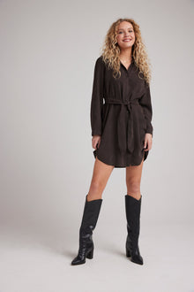 Mini Shirt Dress W/ Smocked Back - Quartz Brown