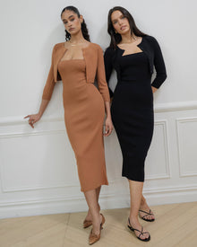 Bodycon Midi Dress | Black