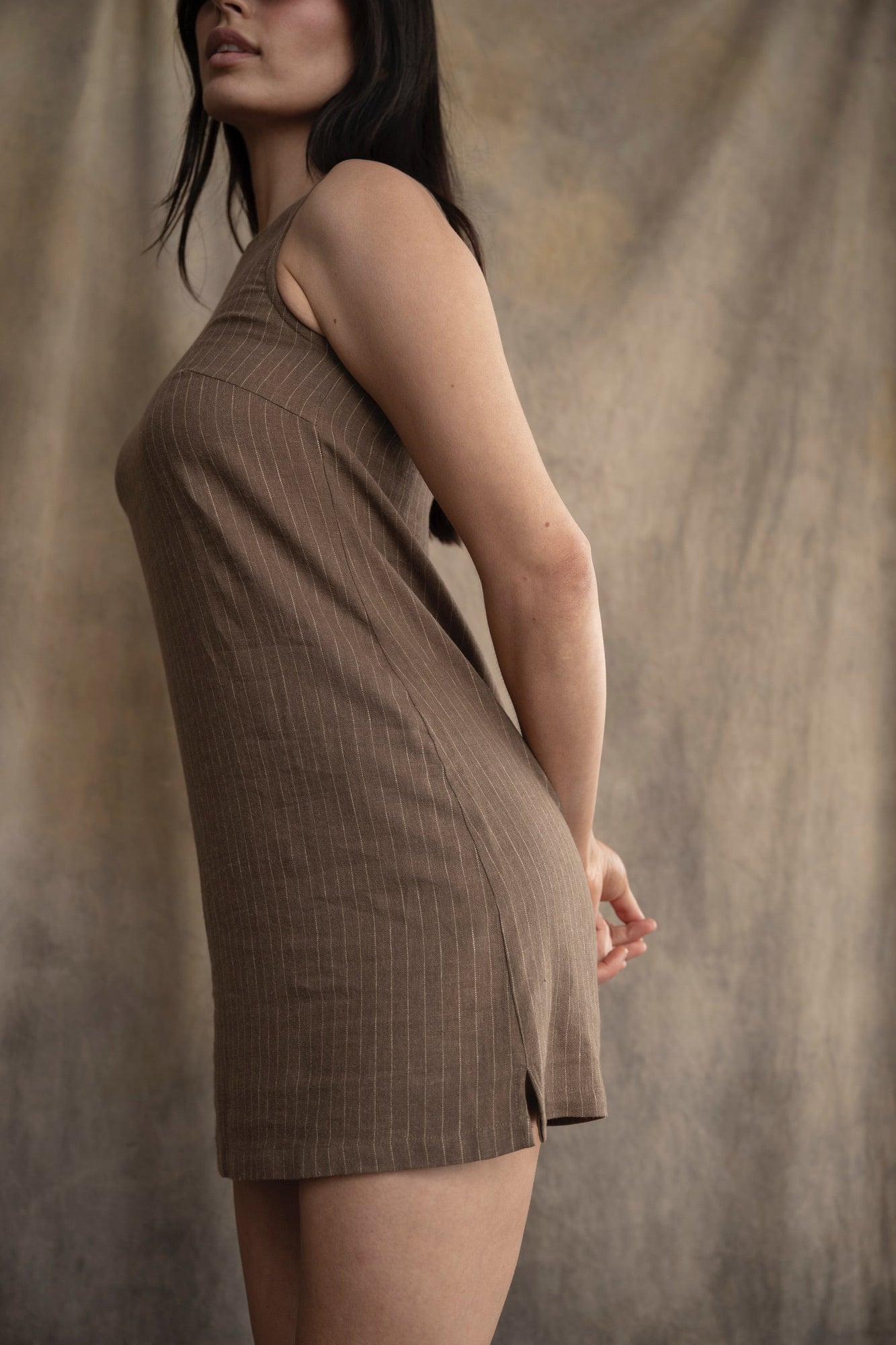 A-line Muscle Dress | Brown