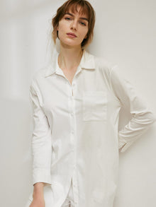 BERLOOK - Sustainable Sleep Dresses _ Cuff  Supima Cotton Split Shirt