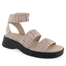 Fiona Sandal Sport | Stone Rouched Elastic Fabric