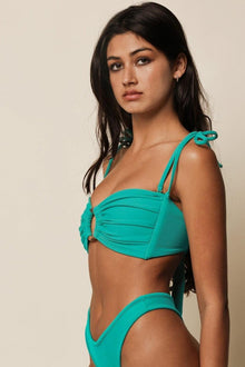 Tori Ties Bandeau Bikini Top | Teal