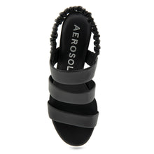 Clarissa Sandal Dress Block Heel | Black Leather