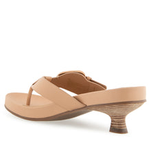Calvin Sandal Dress Kitten Heel | Beige Bisque Leather