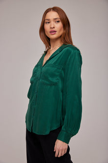 Two Pocket Bishop Sleeve Shirt - Emerald Pine