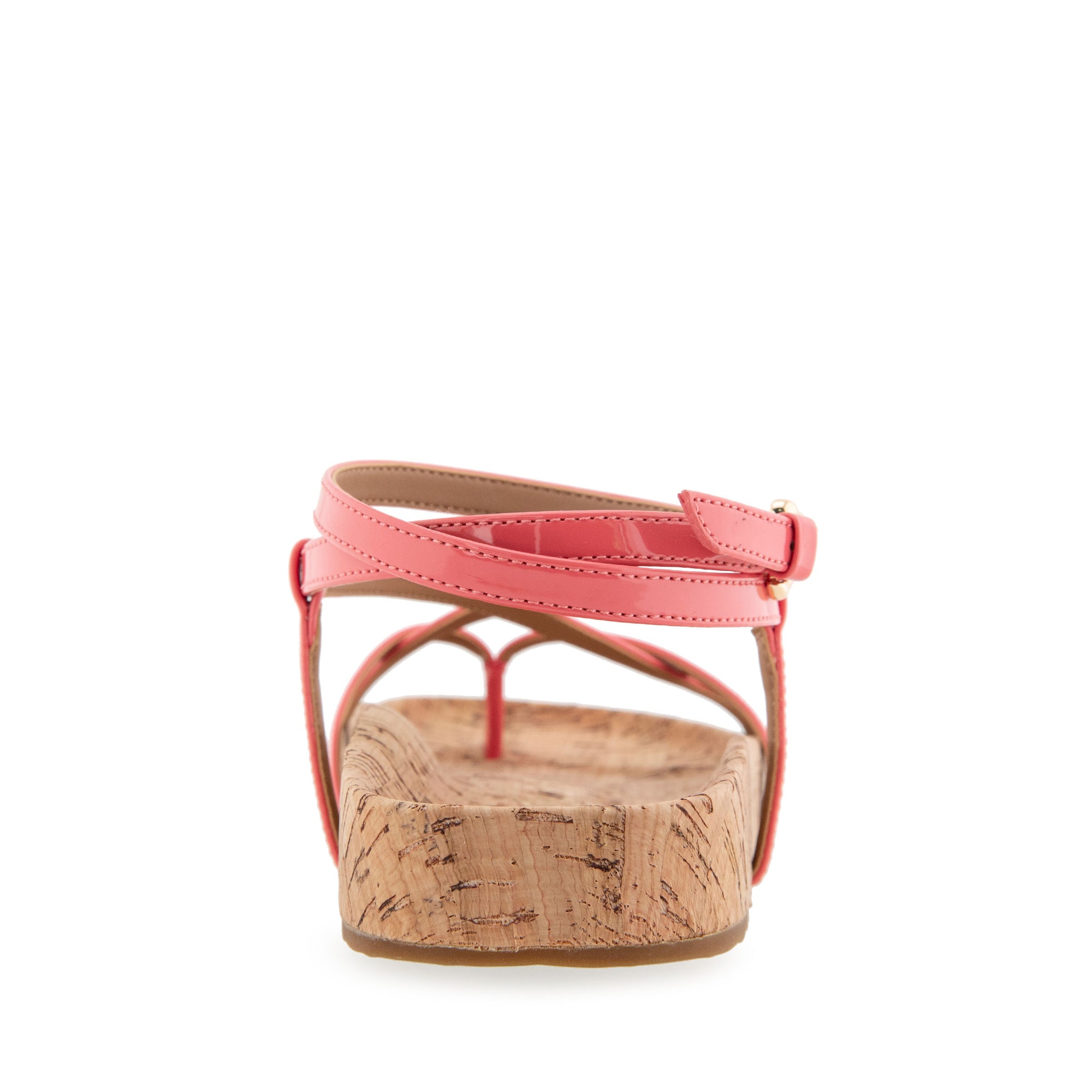 Leera Sandal Footbed | Coral Patent Faux Leather/Cork
