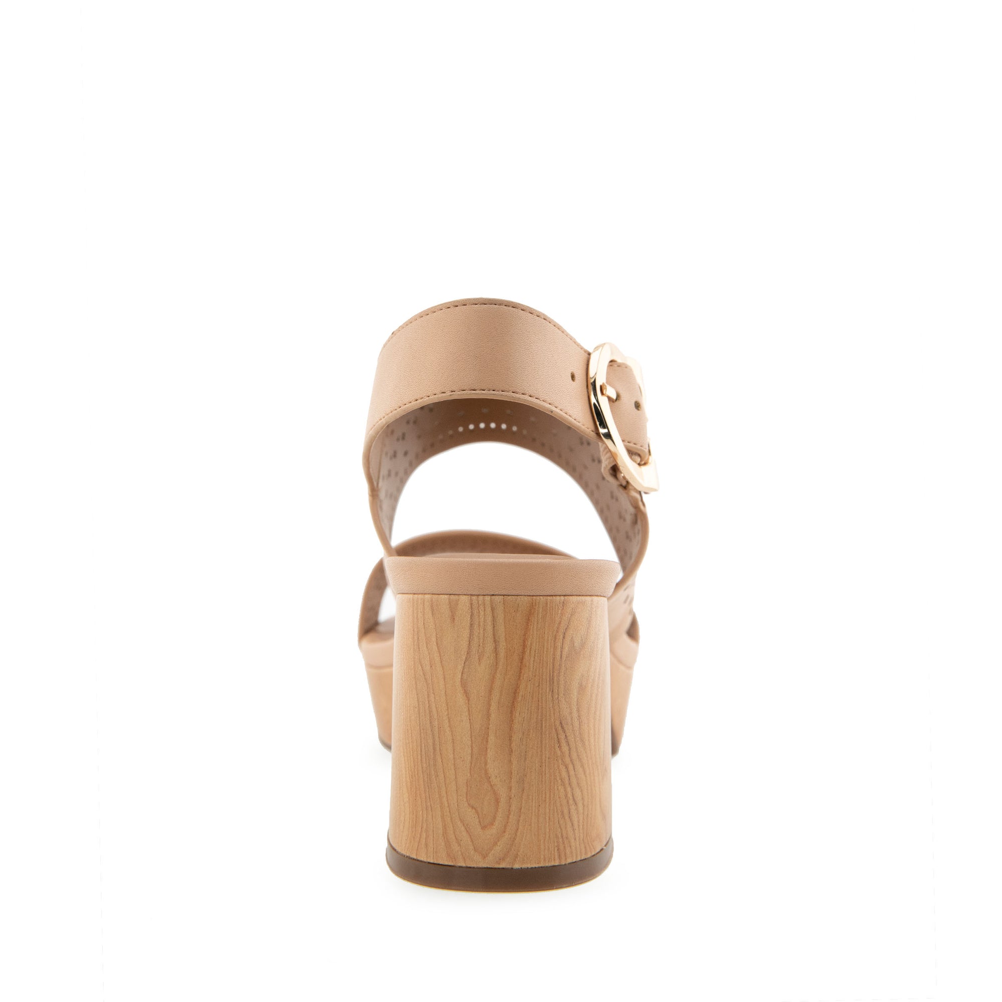 Camera Sandal Platform | Beige Bisque Faux Leather