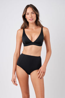 UNE PIECE-Never Say Never High-Waisted Bikini Bottom BLACK