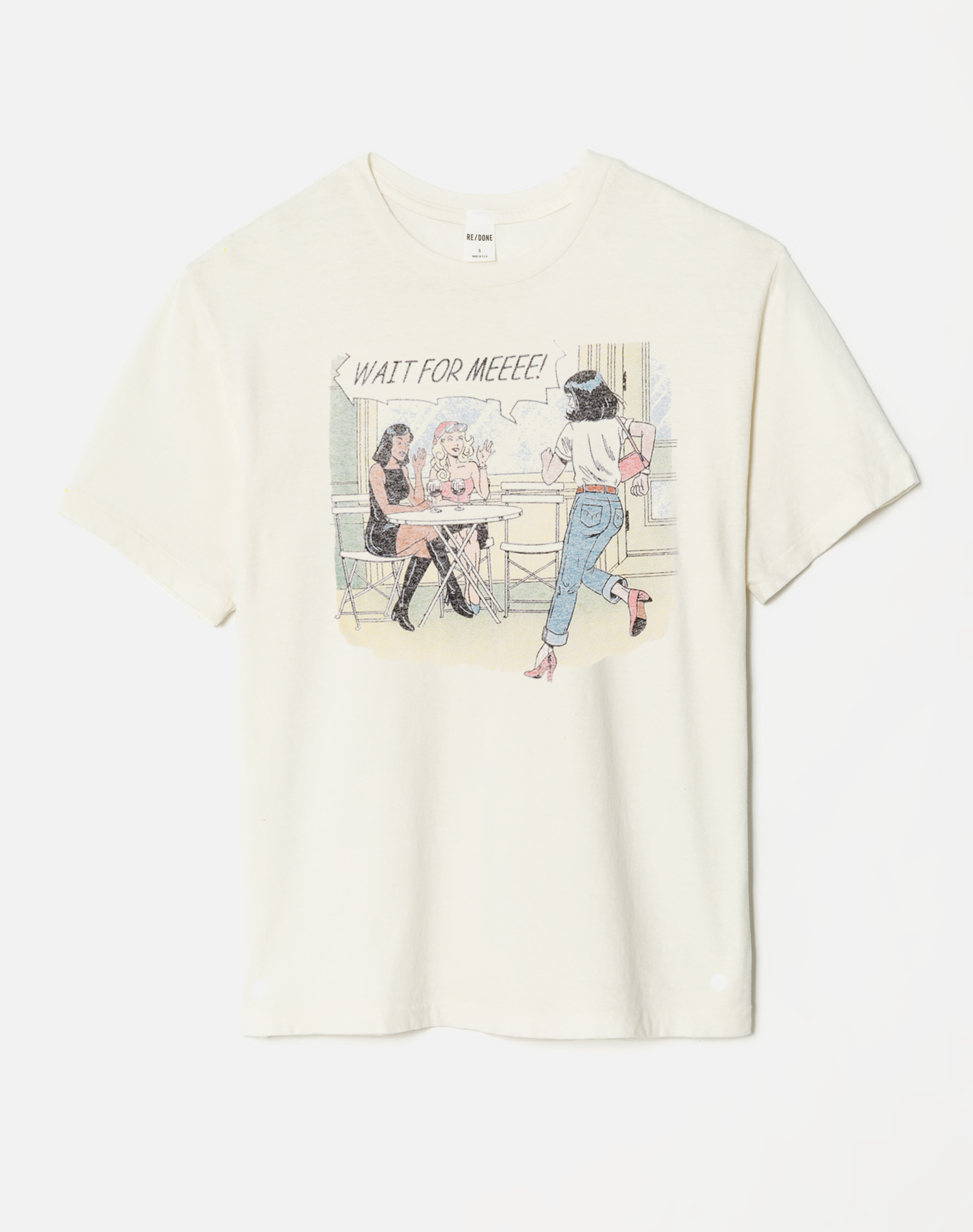 Womens | 90s Easy Tee "Drinks" | Vintage White