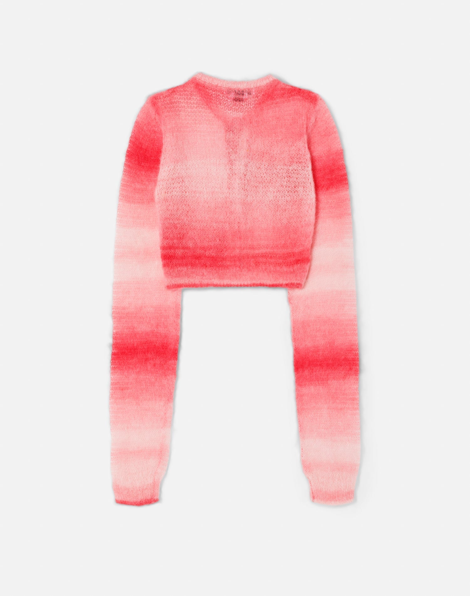 Cropped Crewneck Cardigan | Red Space Dye