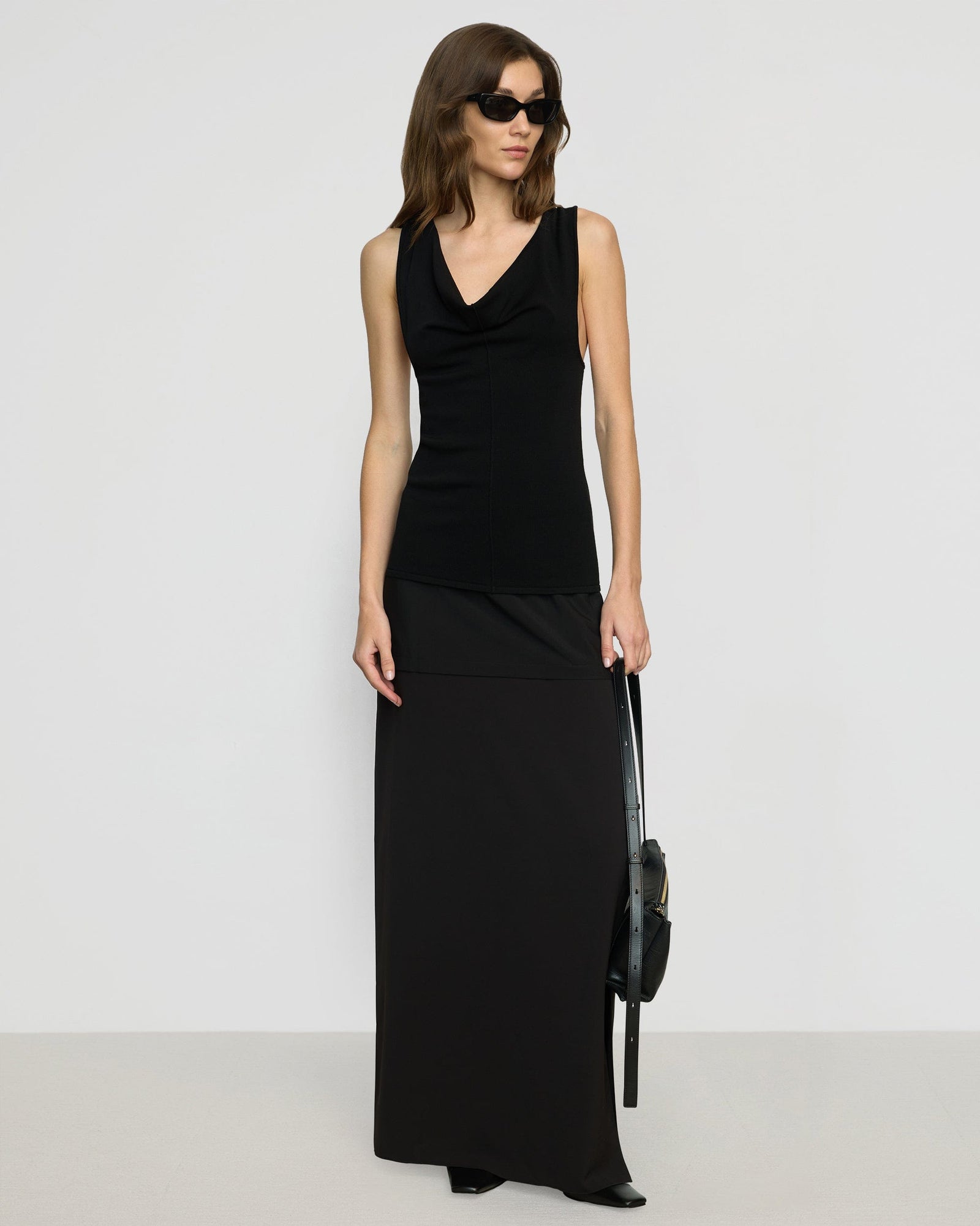 Renee | Valerie Cowl-Neck Racerback Knit Top in Size Small