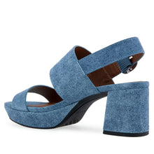 Camera Sandal Platform | Blue Denim Suede
