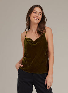 Cowl Neck Camisole - Olive Gold