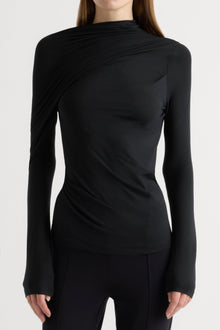 Marije | Veronica Ruched Long-Sleeve Tee in Size Small