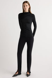 Marije | Veronica Ruched Long-Sleeve Tee in Size Small