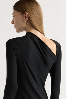 Marije | Veronica Ruched Long-Sleeve Tee in Size Small