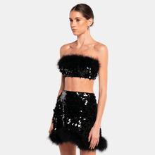 VIRGO Sequin Feather Top - OW Collection