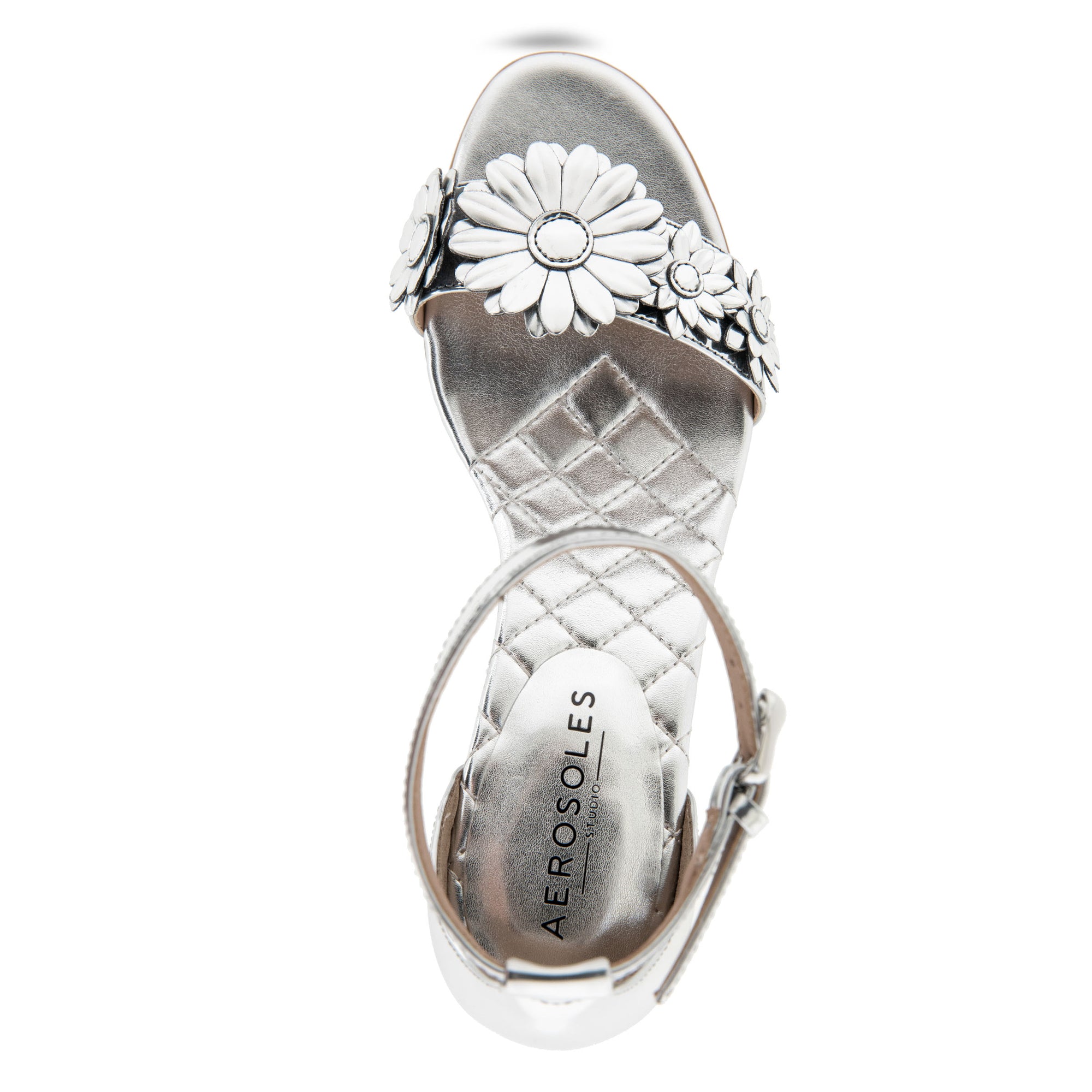 Jazzier Sandal Dress Sculpted | Silver Mirror Floral Faux Leather