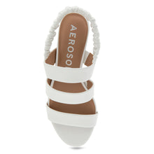 Clarissa Sandal Dress Block Heel | White Leather