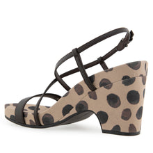 Miles Sandal Dress Platform | Java Spotted Print Faux Leather