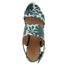 Camilia Sandal Platform | Navy/Eggnog Printed Floral Faux Leather
