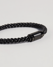 Men | Leather Woven Bracelet | Black