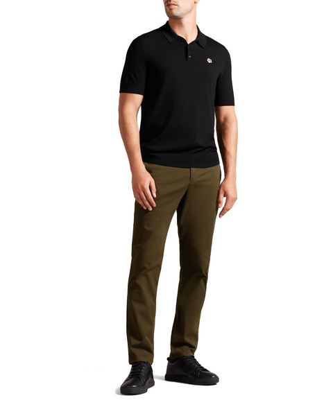 Men | Slim Fit Textured Chino T | Green Red