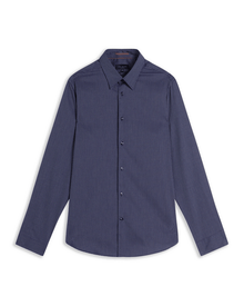 Men | Long Sleeve Circle Weave Shirt | Navy