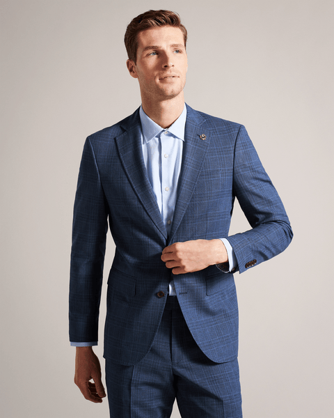 Men | Check Suit Jacket | Navy