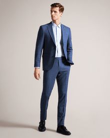 Men | Check Suit Jacket | Navy