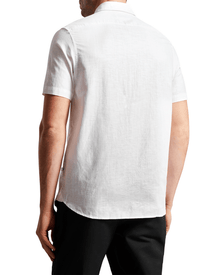Men | Short Sleeve Linen Shirt | White Multi (V2)