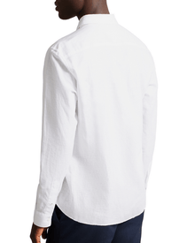 Men | Long Sleeve Linen Shirt | White Multi