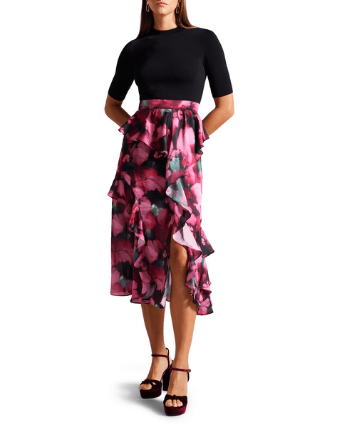 Women | Fitted Knit Bodice Dress | Black