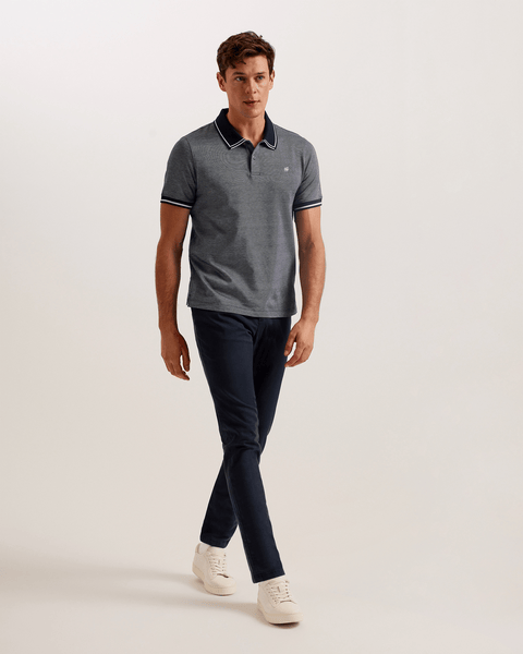 Men | Helta Short Sleeve Slim Fit Polo | Navy