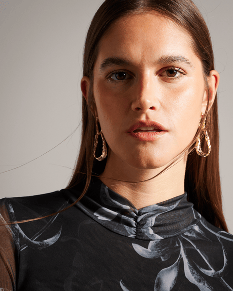 Women | High Neck Mesh Top | Black (V2)