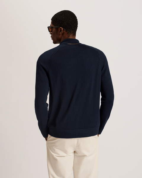 Men | Long Sleeve Regular Button Through | Navy